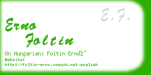 erno foltin business card